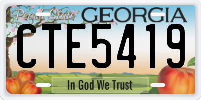 GA license plate CTE5419