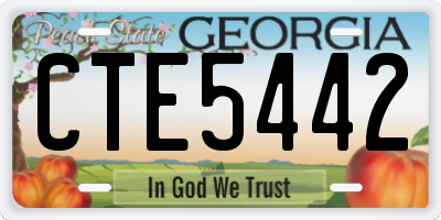 GA license plate CTE5442