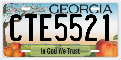GA license plate CTE5521