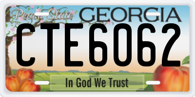 GA license plate CTE6062