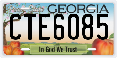 GA license plate CTE6085