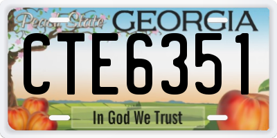 GA license plate CTE6351