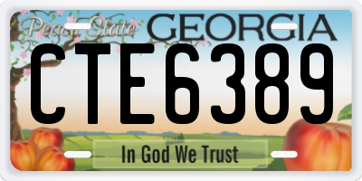 GA license plate CTE6389