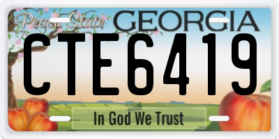 GA license plate CTE6419