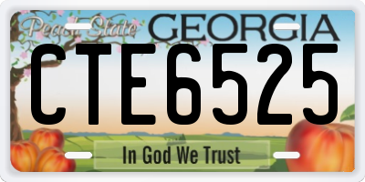 GA license plate CTE6525