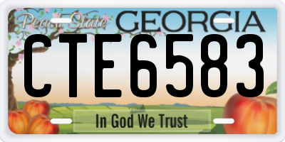 GA license plate CTE6583