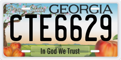 GA license plate CTE6629