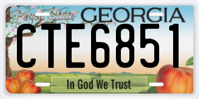 GA license plate CTE6851