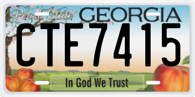 GA license plate CTE7415