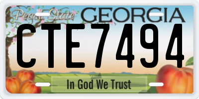 GA license plate CTE7494