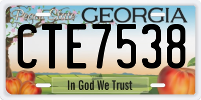 GA license plate CTE7538