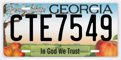 GA license plate CTE7549