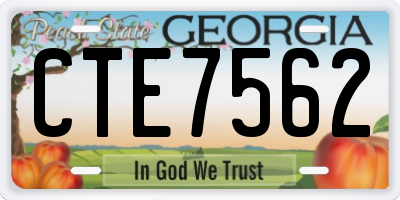 GA license plate CTE7562