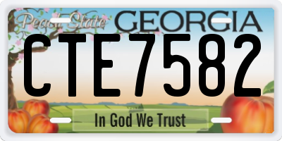 GA license plate CTE7582