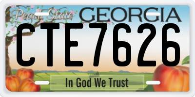 GA license plate CTE7626