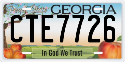 GA license plate CTE7726