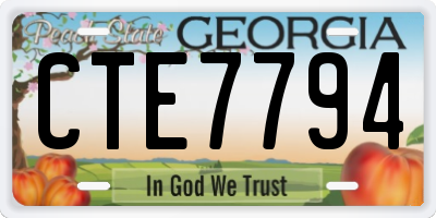 GA license plate CTE7794