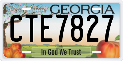 GA license plate CTE7827
