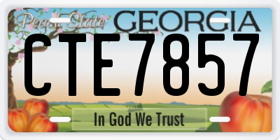 GA license plate CTE7857