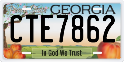 GA license plate CTE7862