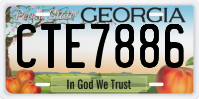 GA license plate CTE7886