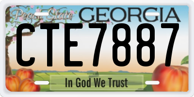 GA license plate CTE7887