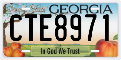 GA license plate CTE8971