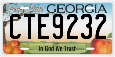 GA license plate CTE9232
