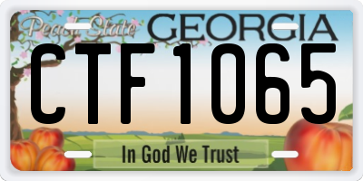 GA license plate CTF1065