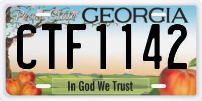 GA license plate CTF1142