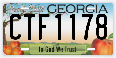 GA license plate CTF1178