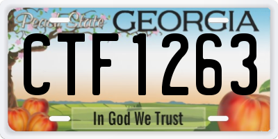 GA license plate CTF1263