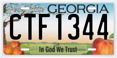 GA license plate CTF1344