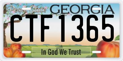 GA license plate CTF1365