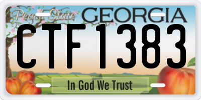 GA license plate CTF1383