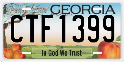 GA license plate CTF1399