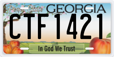 GA license plate CTF1421