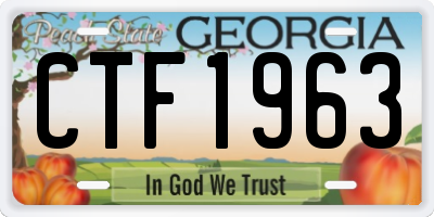 GA license plate CTF1963
