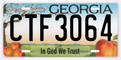 GA license plate CTF3064