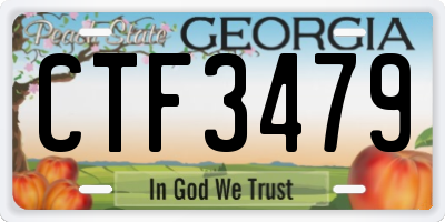 GA license plate CTF3479