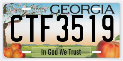GA license plate CTF3519