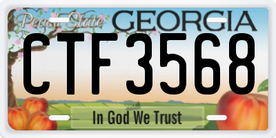 GA license plate CTF3568