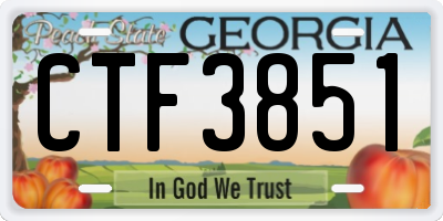 GA license plate CTF3851