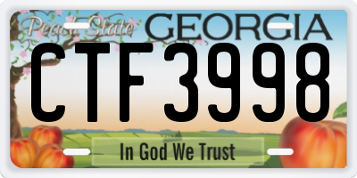 GA license plate CTF3998