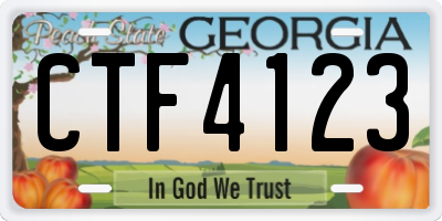 GA license plate CTF4123