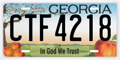 GA license plate CTF4218