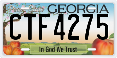 GA license plate CTF4275