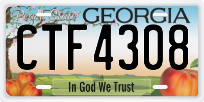 GA license plate CTF4308