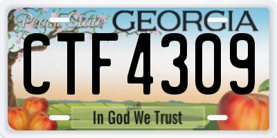 GA license plate CTF4309