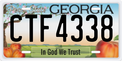 GA license plate CTF4338